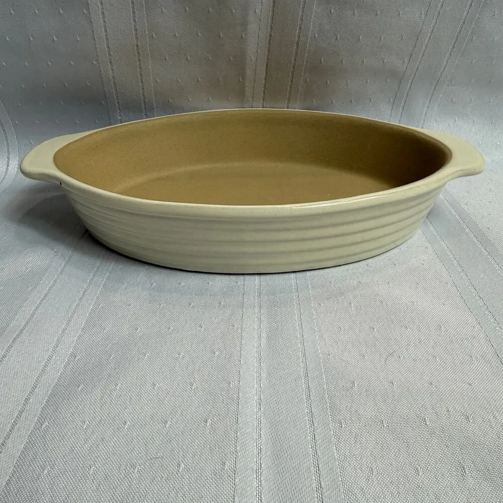 Pampered Chef Family Heritage Traditions Oval‎ Stoneware Baking Dish NWOB